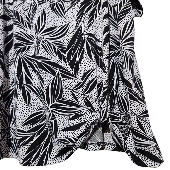 Como blu Top Size 2X Black And White Cold Shoulder Stretch - Picture 9 of 14